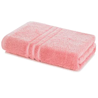 Produktbild von Lavea® Badetuch 100x150 cm aus 100% Baumwolle – Großes Duschtuch, saugstark, weich und hautfreundlich, Frottierserie Elena, waschbar - Pastellrosa
