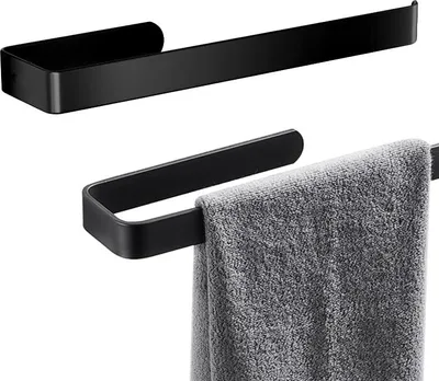 Immagine prodotto di Portasciugamani nero - montaggio a parete - 30 cm - acciaio inox
