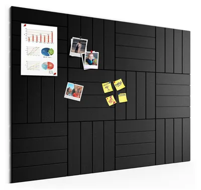 Produktbild von 12 Stück selbstklebende Filz-Pinnwand, 120 x 90 cm, 0,9 cm dick, schwarz