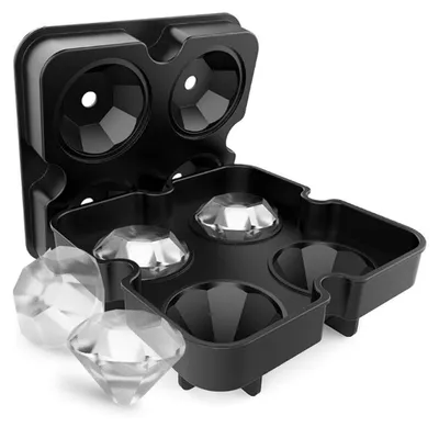 Zdjęcie produktu dla Silikonowa foremka do kostek lodu Foremka do kostek lodu Foremka do kostek lodu BPA Free Diamentowy silikon Czarny