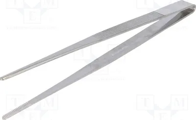 Zdjęcie produktu dla 1 x Pęseta precyzyjna, końcówki zaokrąglone, PTS-05, uniwersalna, długość 180 mm, ostrza proste
