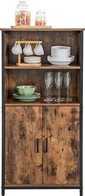 Produktbild von VASAGLE Highboard Küchenschrank, verstellbare Regalebene, 2 offenen Fächern