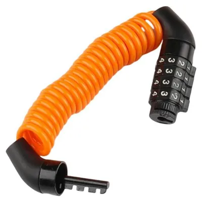 Immagine prodotto di Lucchetto per bicicletta, cavo con codice numerico, 150 cm, acciaio da 4 mm, rivestito in PVC, con 4 cifre