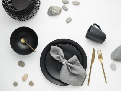 Produktbild von CreaTable, 23145, Soft Touch Schwarz, Kombiservice 16-tlg, Steinzeug
