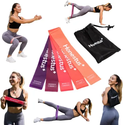 Produktbild von Das Original Fitnessband, Theraband [5er Set] Resistance Bands mit Tragebeutel, Sportbänder aus Naturlatex für Muskelaufbau, Rehabilitation, Pilates, Yoga, Theraband, Widerstandsband
