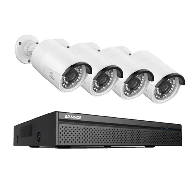 Zdjęcie produktu dla system monitoringu 8MP dla CCTV, PoE, inteligentne wykrywanie, dwukierunkowe audio, 4 sztuki 0TB