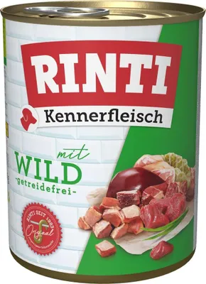 Immagine prodotto di Cibo in scatola per cani RINTI carne pura di cervo 800 g