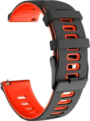 Zdjęcie produktu dla Sportowy pasek wymienny do zegarka Honor Magic Watch 2 42 mm z silikonową pętlą, kolor: czarno-czerwony