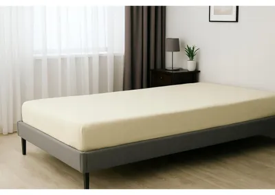 Produktbild von Bettlaken - Spannbettlaken mit Gummizug - 140x200 cm - Jersey - 100% Baumwolle - 160g/m2 - Creme - Hochwertiges