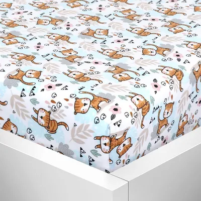 Obrázok produktu pre Prestieradlo jersey s Elastanom - 60x120 cm - Mačička