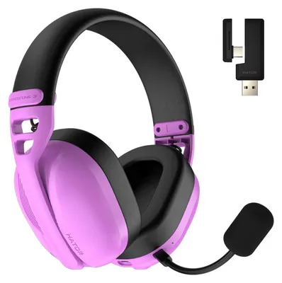 Zdjęcie produktu dla HATOR Hyperpunk 3 Wireless, Przewodowy i Bezprzewodowy, 10 - 44000 Hz, Gaming, 250 g, Zestaw słuchawkowy, Fioletowy