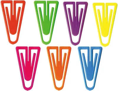 Produktbild von Büroklammern Plastiklips 35mm VE=50 Stück Leuchtfarben sortiert