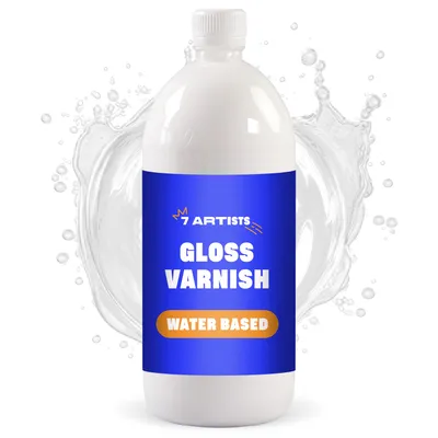 Produktbild von Acryllack Farblos 1000 ml Glänzend | Glanzlack | Glänzend Klarlack für Acrylfarben | Acryllack Farblos auf Wasserbasis | Überlack Acrylfarbe