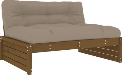 Image de vidaXL Canapé central brun miel 120x80 cm pin massif