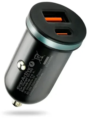 Productafbeelding van everActive CC-30Q autolader met USB QC3.0 en USB-C PD 35W aansluiting