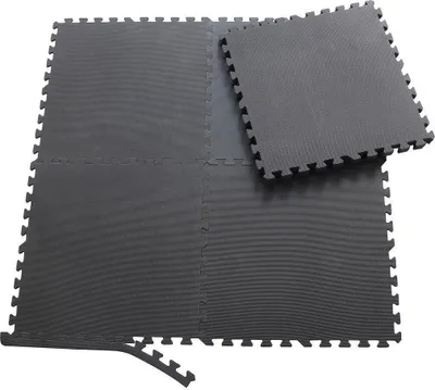 Produktbild von Sporttrend 24® 6 Schutzmatten ohne Randstücke Set Schwarz 60x60x1cm | 2,16qm | Bodenschutzmatte Unterlegmatte Puzzlematte für Fitnessgeräte Sportgeräte