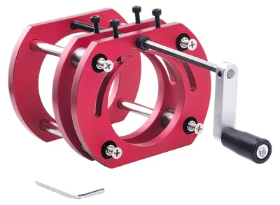 Produktbild von Freiständer mit 4-Backenfutter - Freiständer-Tischplatte - Frästisch für die Holzbearbeitung - Aluminiumlegierung - Höhenverstellung bis 51 mm - Einfache Montage - Freiständer
