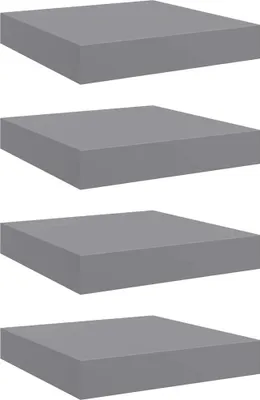 Produktbild von vidaXL Schweberegale 4 Stk. Grau 23x23,5x3,8 cm MDF