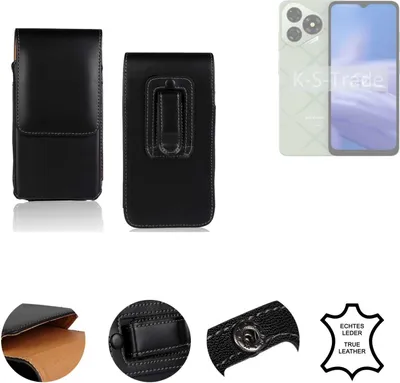 Produktbild von K-S-Trade Holster Gürteltasche Handy Hülle Schutzhülle kompatibel mit Ulefone Note 19 Handyhülle Leder schwarz, 1x