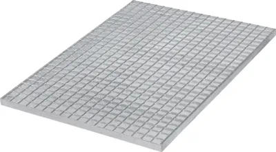 Produktbild von RESKRAT Gitterrost Pressrost aus verzinktem Stahl, Fußabstreifer, 800x1000mm, Höhe 30mm, Dicke 2mm, Maschenweite 34x38mm
