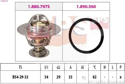 Produktbild von EPS Thermostat Kühlmittel 82°C für CHEVROLET CAPTIVA (C100, C140) für OPEL ANTARA