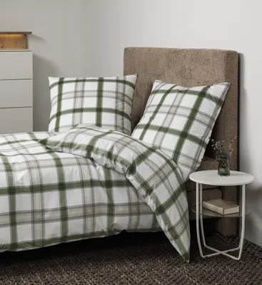Produktbild von Janine Design Soft-Baumwolle-Bettwäsche-Garnitur CORTINA 71002 Farbe grün platin Größe 155x220+80x80