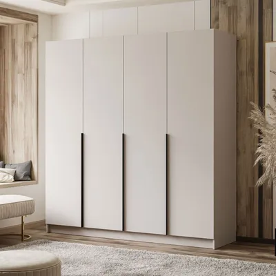 Produktbild von Kippbarer Kleiderschrank Schrank AUREL 4D KASCHMIR mit schwarzen Griffen