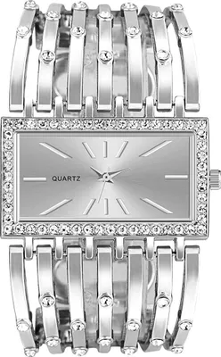 Produktbild von Edelstahl Quarzuhr, Analoges Quarzwerk, Strass-Zifferblatt, Einstellbare Luxus Business Uhr