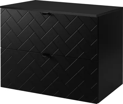 Immagine prodotto di Mobile da bagno, nero con maniglia nera / con ripiano superiore, 80 x 57 x 46 cm