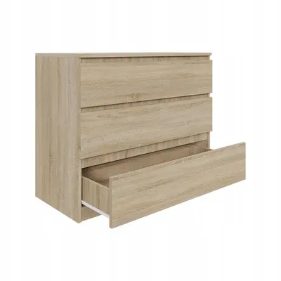 Produktbild von Kommode AVEN 90cm, Schrank 3 Schubladen, Sonoma-Eiche Wohnzimmer, Schlafzimmer