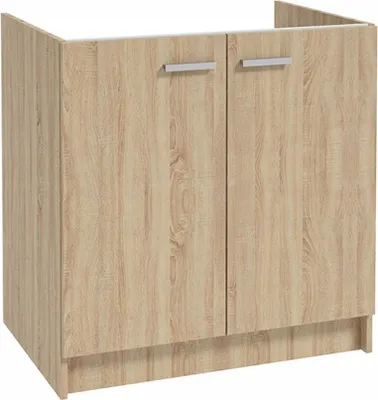Obrázek produktu pro Kuchyňská skříňka Dub Sonoma 80x50 Dvojitý dřez + černá flexibilní baterie