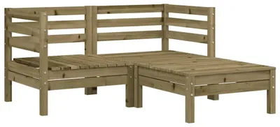 Immagine prodotto di vidaXL Divano da giardino a 2 posti con sgabello in legno di pino impregnato