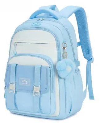 Produktbild von Schulrucksack Mädchen Teenager, Großer Rucksack 4.-12. Klasse, Wasserdicht, Blau, 32L, Laptopfach