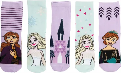 Produktbild von Disney Frozen Socken für Mädchen - Die Eiskönigin Sneaker Kindersocken Söckchen Mehrfarbig Bunt (5er Pack), Größe:31-34