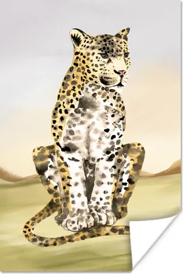 Produktbild von MuchoWow® Poster Tiere - Dschungel - Leopard 120x180 cm - Kunstposter