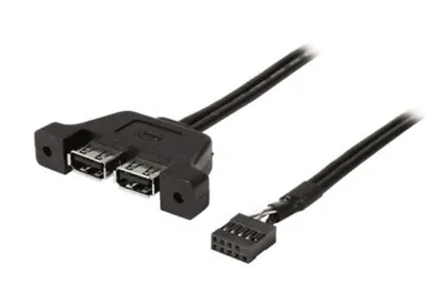 Produktbild von DeskMini USB 2.0 Kabel, 9 Pin Header > 2x USB-A Buchse