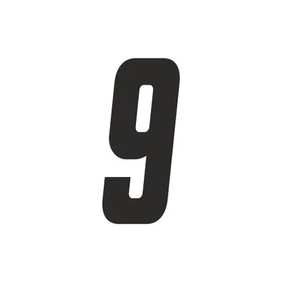 Obrázek produktu pro Nálepka závodní číslo pro Moto Cross "9", černá 15 cm
