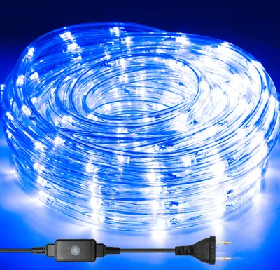 Produktbild von Bettizia LED Lichtschlauch Komplett Set mit Zubehör Lichterkette Beleuchtung Blau 20 Meter LED für Drinnen/Draußen Weihnachten Beleuchtung Dekoration Lichterschlauch