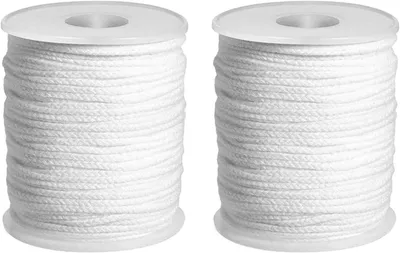 Imagen del producto de Mechas de cera de algodón, trenzadas a mano, disponibles en longitudes de 61 metros y 122 metros, ideales para la fabricación casera de velas