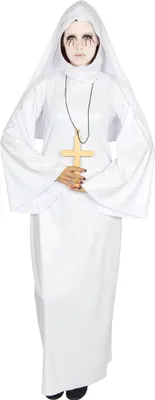 Produktbild von weiße Geister Nonne Kostüm für Damen Gr. S-XXL, Größe:L