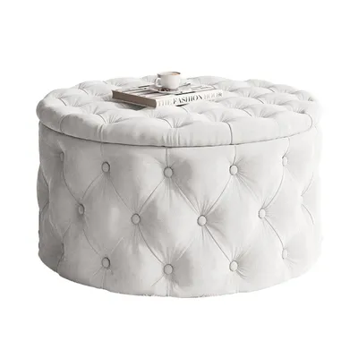 Produktbild von CHESTERFIELD runder gesteppter Hocker 70 cm, Jasmine 20