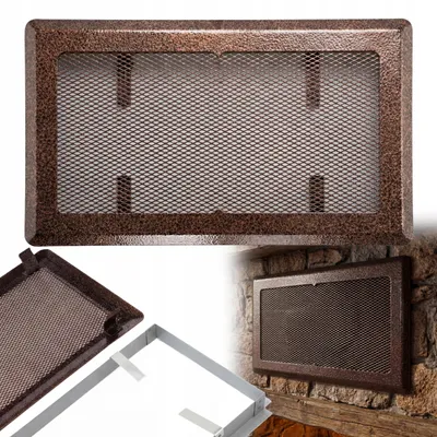 Immagine prodotto di Griglia di ventilazione per camino 16 x 30 cm, metallo verniciato, rame