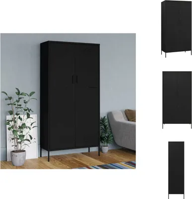 Obrázek produktu pro vidaXL Šatní skříň černá 90x50x180 cm ocel - Šatní skříně