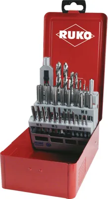 Produktbild von RUKO Handgewindebohrer-Satz HSSE-Co5 in Industriekassette - 29 tlg. - 245003E