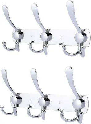 Produktbild von Famanu Wandhaken mit 9 Haken - Vintage Stil - Rostbeständig - Bis 15 kg Tragkraft für Küche, Bad und Schlafzimmer