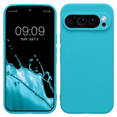 Produktbild von kwmobile Handyhülle für Google Pixel 9 Pro Hülle - weiches Handy Silikon Case - Schutzhülle Cover - Cool Glacier