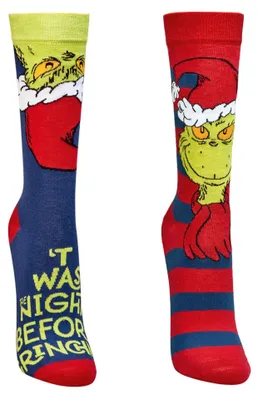 Produktbild von Grinch Weihnachtssocken Unisex 2er Pack, Farbe:Dunkel-Blau, Größe Socken:36-40