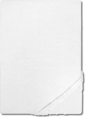 Immagine prodotto di CloudComfort Basic, lenzuolo matrimoniale in jersey elasticizzato bianco 120 x 200 cm