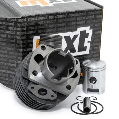 Zdjęcie produktu dla Cylinder Maxtuned Standard 50 cm3 AC, 38 mm, wraz z tłokiem i zestawem uszczelek, kompatybilny z Sachs 50/2, 50/3, 50/4, 50/AL / Hercules / Miele DKW / Rixe / Gritzner