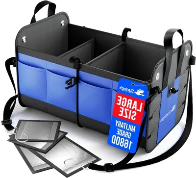 Productafbeelding van Opvouwbare Kofferbak Organizer met Verstelbare Compartimenten - Antislip en Waterdicht - Ideaal voor SUV's, Trucks en Autos